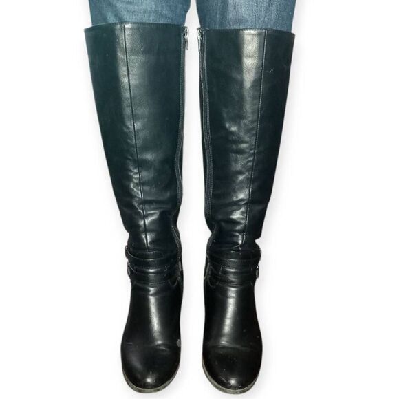 JUSTFAB BLACK ARIEL HEEL BOOTS SZ.8 GUC. - Picture 3 of 7